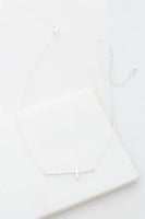 HAMMERED SIDEWAY CROSS NECKLACE