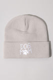 Dog Mom Embroidery Solid Cuffed Beanie