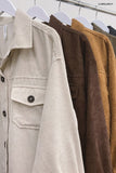 OVERSIZED CORDUROY BUTTON FRONT SHACKET