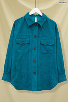 OVERSIZED CORDUROY BUTTON FRONT SHACKET