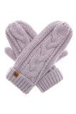 Winter Gloves Cable Knit Mittens with Fleece Lined