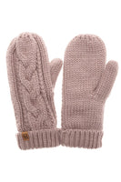 Winter Gloves Cable Knit Mittens with Fleece Lined