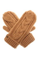 Winter Gloves Cable Knit Mittens with Fleece Lined