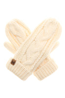 Winter Gloves Cable Knit Mittens with Fleece Lined