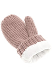 Winter Gloves Cable Knit Mittens with Fleece Lined