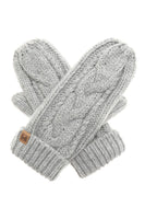 Winter Gloves Cable Knit Mittens with Fleece Lined