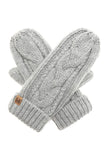 Winter Gloves Cable Knit Mittens with Fleece Lined