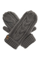 Winter Gloves Cable Knit Mittens with Fleece Lined