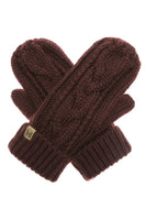 Winter Gloves Cable Knit Mittens with Fleece Lined