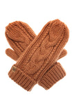 Winter Gloves Cable Knit Mittens with Fleece Lined