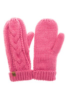 Winter Gloves Cable Knit Mittens with Fleece Lined