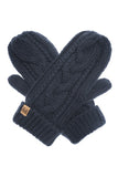 Winter Gloves Cable Knit Mittens with Fleece Lined