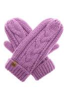 Winter Gloves Cable Knit Mittens with Fleece Lined