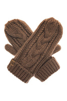 Winter Gloves Cable Knit Mittens with Fleece Lined