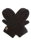 Winter Gloves Cable Knit Mittens with Fleece Lined