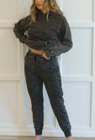 Black Mineral Washed Jogger Sweatpants