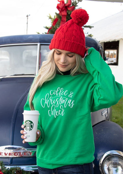 COFFEE AND CHRISTMAS CHEER HOLIDAY CREWNECK SWEATSHIRT