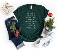 DASHER DANCER PRANCER CREW NECK TEE