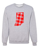 INDIANA STATE PLAID CREWNECK SWEATSHIRT-WOMENS