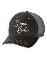 Iowa Babe Embroidered Gray Trucker Hat