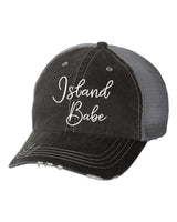 Island Babe Embroidered Gray Trucker Hat