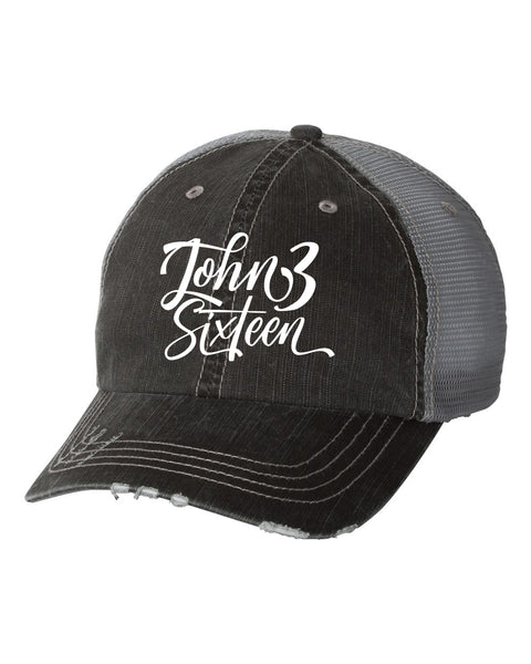 John 3 Sixteen Embroidered Trucker Hat