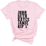 JOHN BETH KAYCE JAMIE RIP BOUTIQUE STYLE TEE