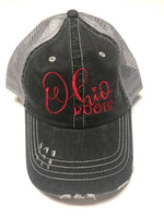 OHIO ROOTS EMBROIDERED GRAY TRUCKER HAT