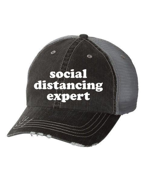 SOCIAL DISTANCING EXPERT EMBROIDERED HAT