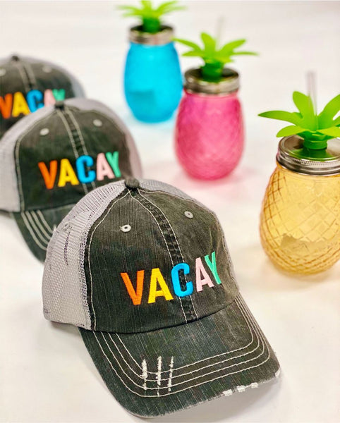 VACAY EMBROIDERED TRUCKER HAT