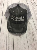 "Backroads & Bonfires" Trucker hat