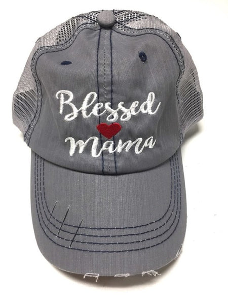 Blessed Mama Embroidered Trucker Hat