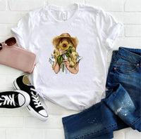 Blonde Sunflower Girl Crewneck Tee