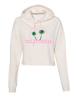 CALIFORNIA WITH PALM TREES CROPPED HOODIE