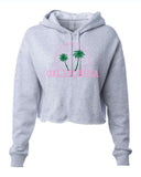 CALIFORNIA WITH PALM TREES CROPPED HOODIE