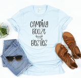 Camping Booze and Besties Crewneck Tee