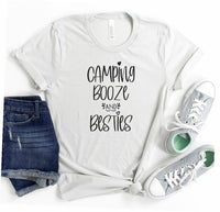 Camping Booze and Besties Crewneck Tee