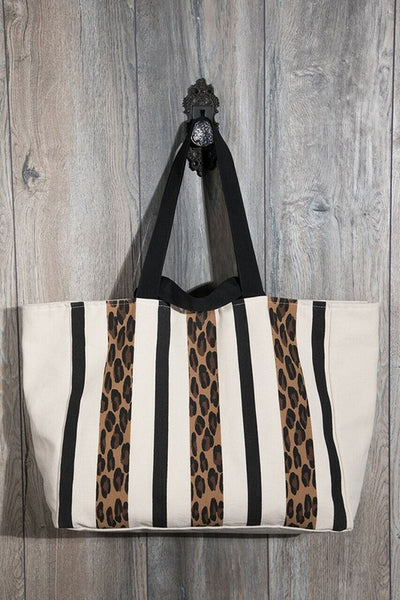 Canvas Leopard Print Tote