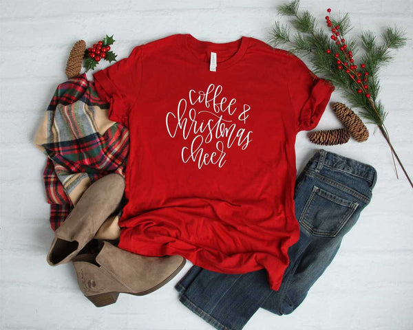 COFFEE AND CHRISTMAS CHEER SOFTSTYLE TEE