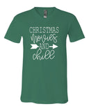 CHRISTMAS MUSIC AND CHILL V NECK TEE