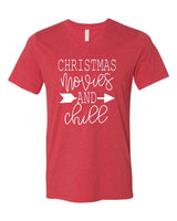 CHRISTMAS MUSIC AND CHILL V NECK TEE