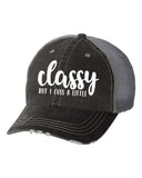 Classy but I cuss a little Embroidered Trucker Hat