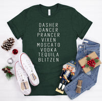 DASHER DANCER PRANCER CREW NECK TEE