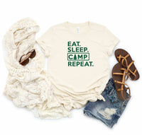 Eat Sleep Camp Repeat Graphic Tee