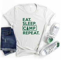 Eat Sleep Camp Repeat Graphic Tee