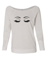 EYELASH GRAPHIC RAGLAN CREWNECK