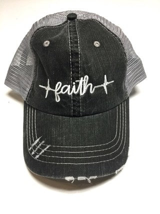 Faith Heartbeat Embroidered Trucker Hat