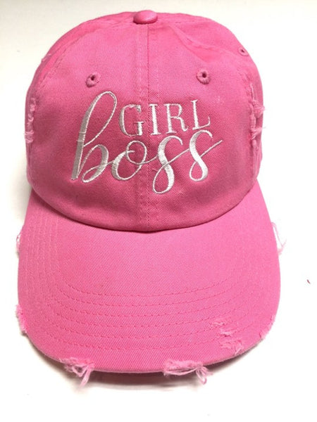 Girl Boss Pink Embroidered Baseball Hat