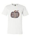 Give Thanks for He Is Good Pumpkin Color Crew Neck Tee