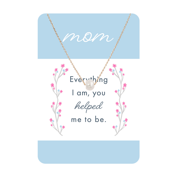 GOLD PEARL MOM NECKLACE CARD